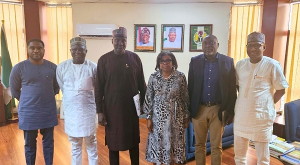 Courtesy Visit by an Official Delegation from the Federal Ministry of Environment, led by its Permanent Secretary, Mahmud A. Kambari to the D-G DMO, Patience Oniha at the DMO HQ in Abuja on March 21, 2024