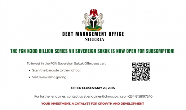 The FGN N300 Billion Series VII Sovereign Sukuk is Now Open for Subscription