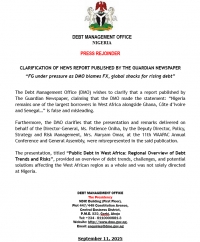 Press Rejoinder: Clarification of News Report Published by the Guardian Newspaper “FG under pressure as DMO blames FX, global shocks for rising debt”