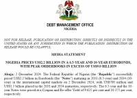 Press Release: Nigeria Prices US $ 2.2 Billion in a 6.5 Year and 10 Year Eurobonds with Peak Order Books in Excess of US $ 9.0 Billion